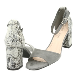 Sergio Leone Sandalias de mujeres en el patrón de animal posterior SK873 Gray gris 6 Sergio Leone Sandalias de mujeres en el patrón de animal posterior SK873 Gray gris 6