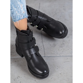 Queentina Botas negras en la plataforma negro 3
