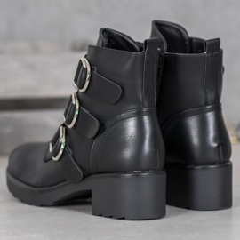 Queentina Botas negras en la plataforma negro 1