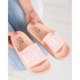 Small Swan LOVE &amp; HATE Zapatillas de piel ecológica rosado 4