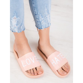 Small Swan LOVE &amp; HATE Zapatillas de piel ecológica rosa 1