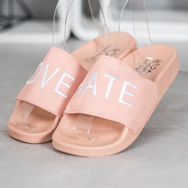 Small Swan LOVE &amp; HATE Zapatillas de piel ecológica rosado 3
