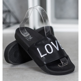 Small Swan LOVE &amp; HATE Zapatillas de piel ecológica negro 3
