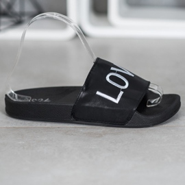 Small Swan LOVE &amp; HATE Zapatillas de piel ecológica negro 4