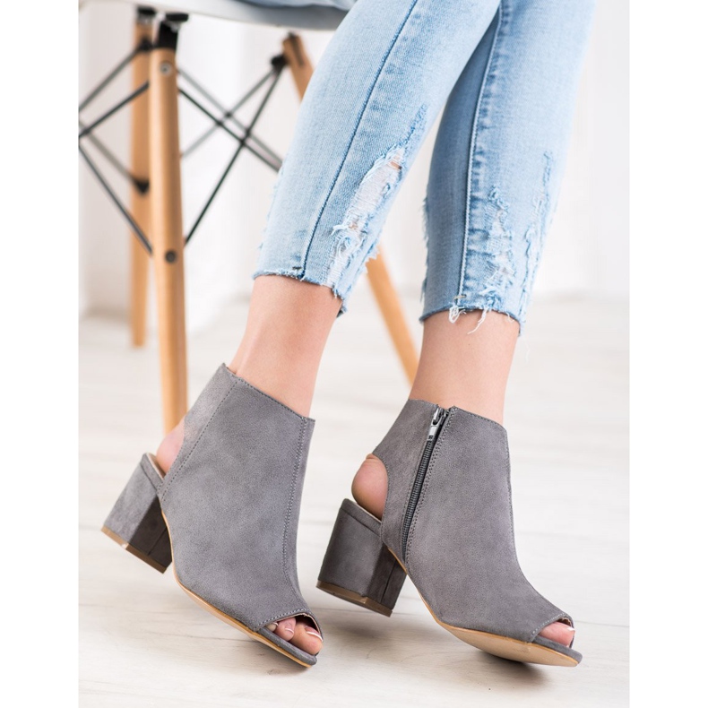 Filippo Botas grises con punta abierta 1 Filippo Botas grises con punta abierta 1