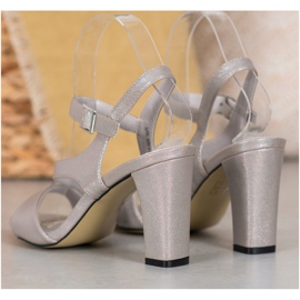 Goodin Sandalias elegantes con purpurina gris 2