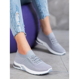 SHELOVET Zapatos textiles grises en la plataforma 3