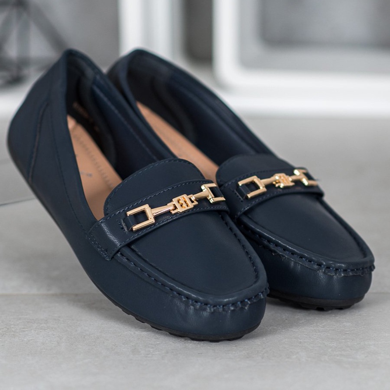 Fama Mocasines azul marino elegantes 1