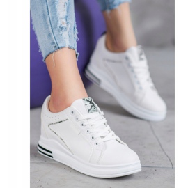 SHELOVET Zapatos blancos con cuña oculta 3