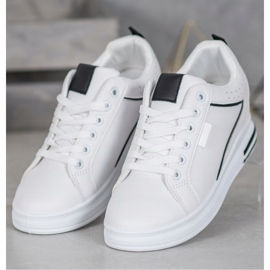 SHELOVET Zapatos blancos con cuña oculta 2