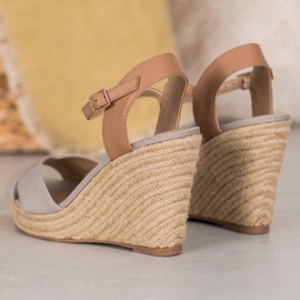 J. Star Sandalias de cuña ligeras beige 2