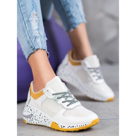 SHELOVET Zapatillas con malla blanco 4