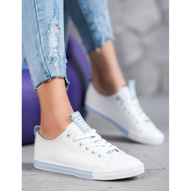 SHELOVET Deportivas Con Cuero Ecológico Agradable blanco 1