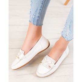SHELOVET Mocasines blancos con piel ecológica 3