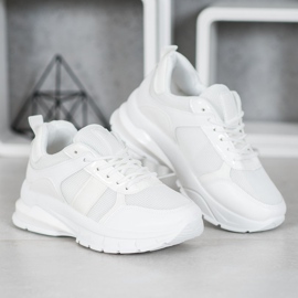SHELOVET Zapatillas con estilo con malla blanco 4