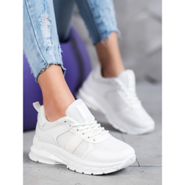 SHELOVET Zapatillas con estilo con malla blanco 3