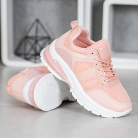 SHELOVET Zapatillas con estilo con malla rosado 4