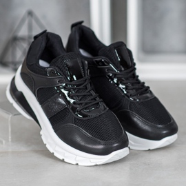 SHELOVET Zapatillas con estilo con malla negro 2 SHELOVET Zapatillas con estilo con malla negro 2