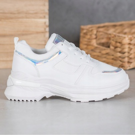 SHELOVET Zapatillas Blancas Con Efecto Holo blanco 1