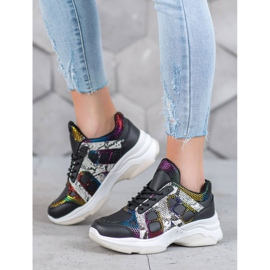 Bona Zapatillas con inserciones de colores negro multicolor 5