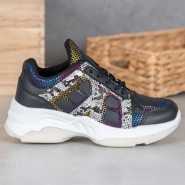 Bona Zapatillas con inserciones de colores negro multicolor 1