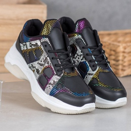 Bona Zapatillas con inserciones de colores negro multicolor 3