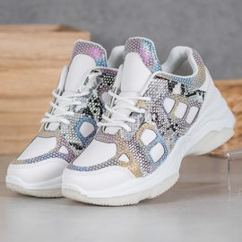 Bona Zapatillas con inserciones de colores blanco multicolor 1 Bona Zapatillas con inserciones de colores blanco multicolor 1