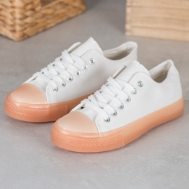 SHELOVET Zapatillas con suela colorida blanco 1
