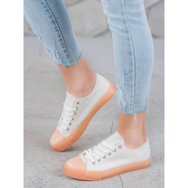 SHELOVET Zapatillas con suela colorida blanco 4