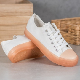 SHELOVET Zapatillas con suela colorida blanco 2