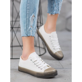SHELOVET Zapatillas con suela colorida blanco 5