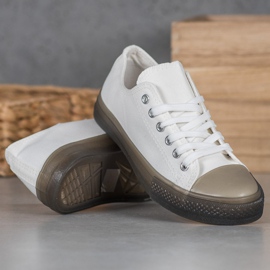 SHELOVET Zapatillas con suela colorida blanco 2