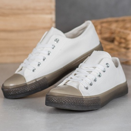 SHELOVET Zapatillas con suela colorida blanco 3