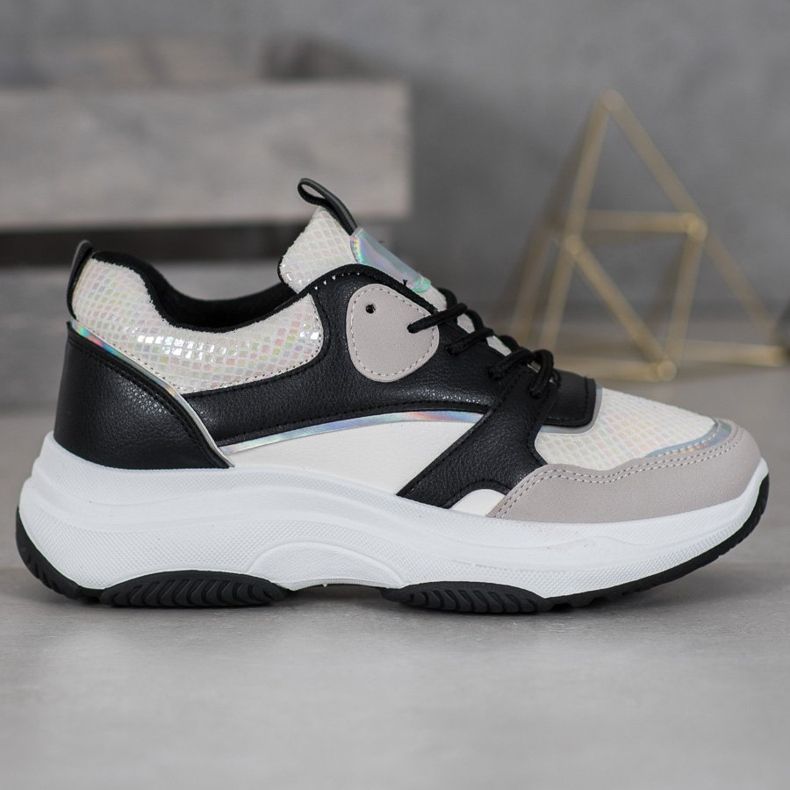 Ideal Shoes Zapatillas de plataforma casual negro multicolor amarillo 1