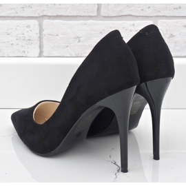 Tacones negros clásicos de ante ecológico YJS82188 3