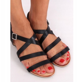 Sandalias negras con tacón de cuña S060064 Negro 1