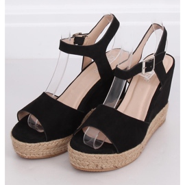 Negro Sandalias con tacón de cuña 9R195 Negro 3