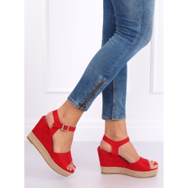 Sandalias de cuña rojas 9R195 Rojo 2