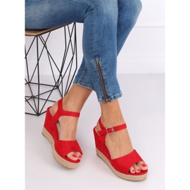 Sandalias de cuña rojas 9R195 Rojo 1