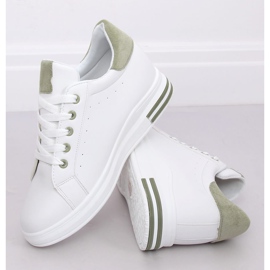 Zapatillas de mujer blancas L8035 Verde blanco 2
