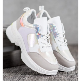 SHELOVET Zapatillas cómodas en la plataforma blanco multicolor 1 SHELOVET Zapatillas cómodas en la plataforma blanco multicolor 1