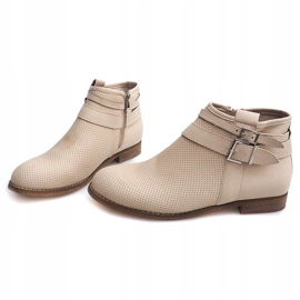Botas caladas con cremallera H208 Beige 1 Botas caladas con cremallera H208 Beige 1