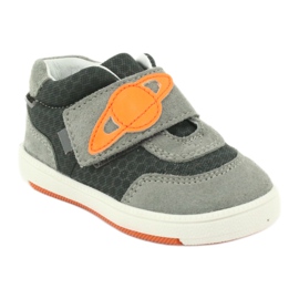 Niños de velcro zapatos deportivos de cuero gris bartek 1