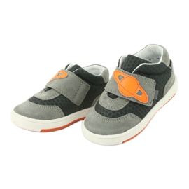 Niños de velcro zapatos deportivos de cuero gris bartek 3