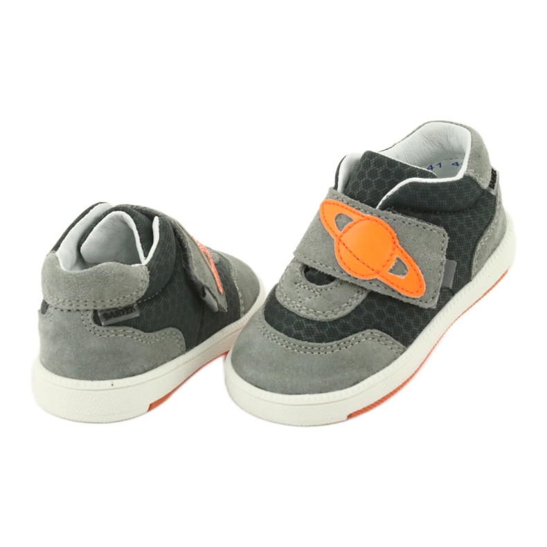 Niños de velcro zapatos deportivos de cuero gris bartek 4