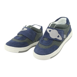 Bartek Zapatos deportivos de cuero azul para bebés gris 3
