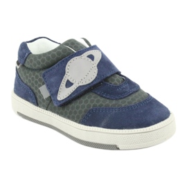 Bartek Zapatos deportivos de cuero azul para bebés gris 1