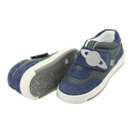 Bartek Zapatos deportivos de cuero azul para bebés gris 5