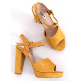 Sandalias de tacón alto miel 9R16 Amarillo 3