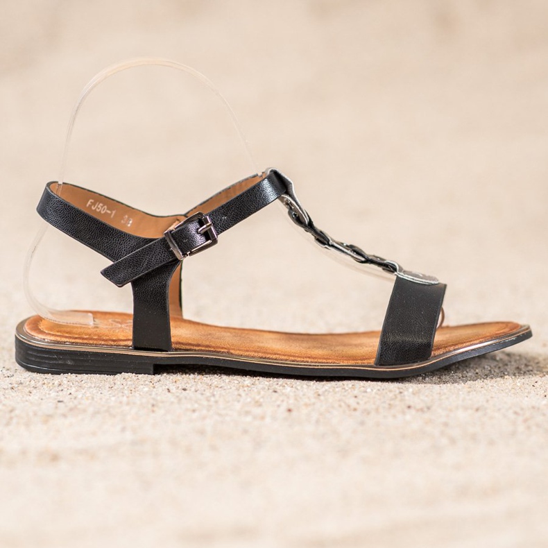 Small Swan Cómodas sandalias negras negro 2 Small Swan Cómodas sandalias negras negro 2